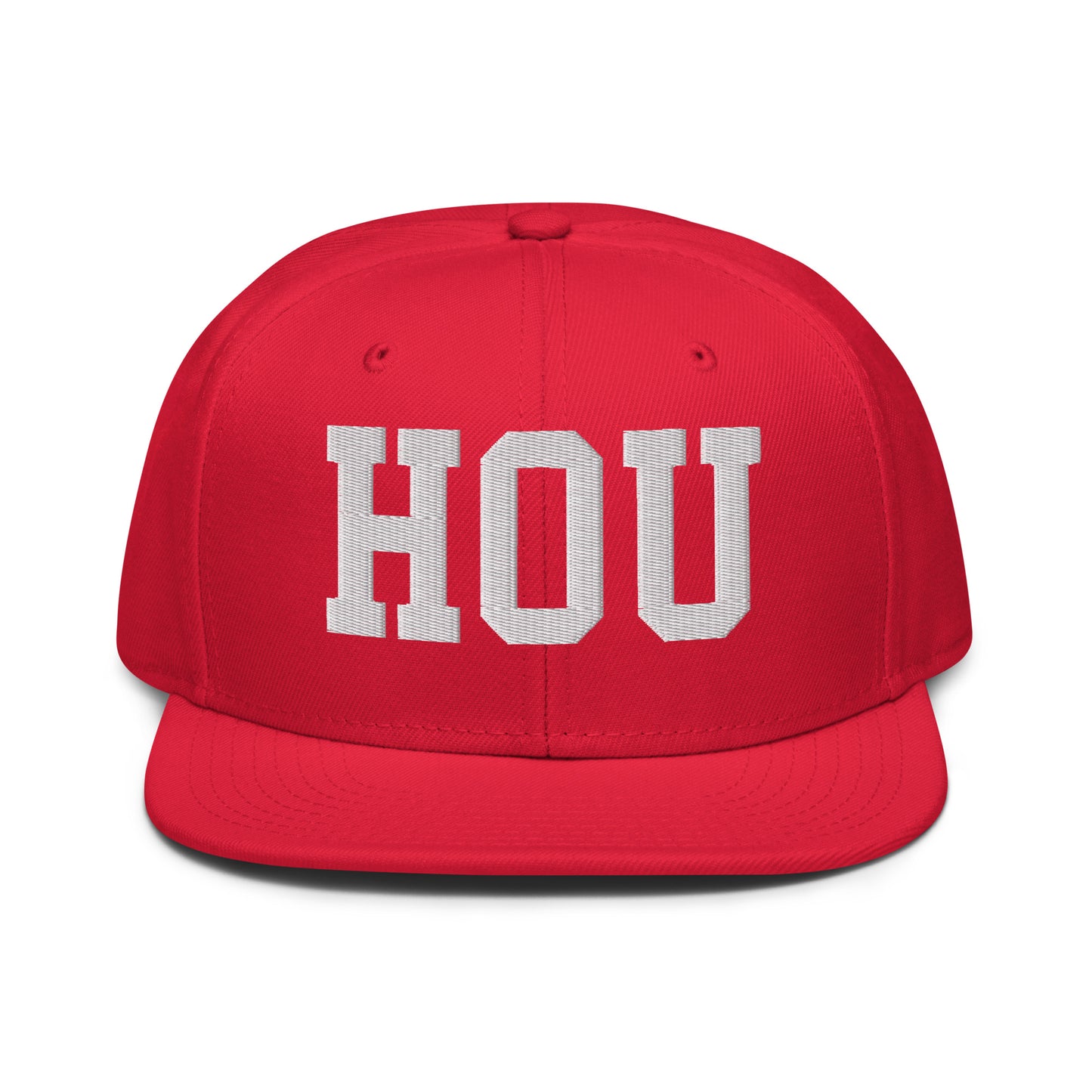 College-Style Wool-Blend Snapback Hat • White • HOU Houston • YHM Designs - Image 14