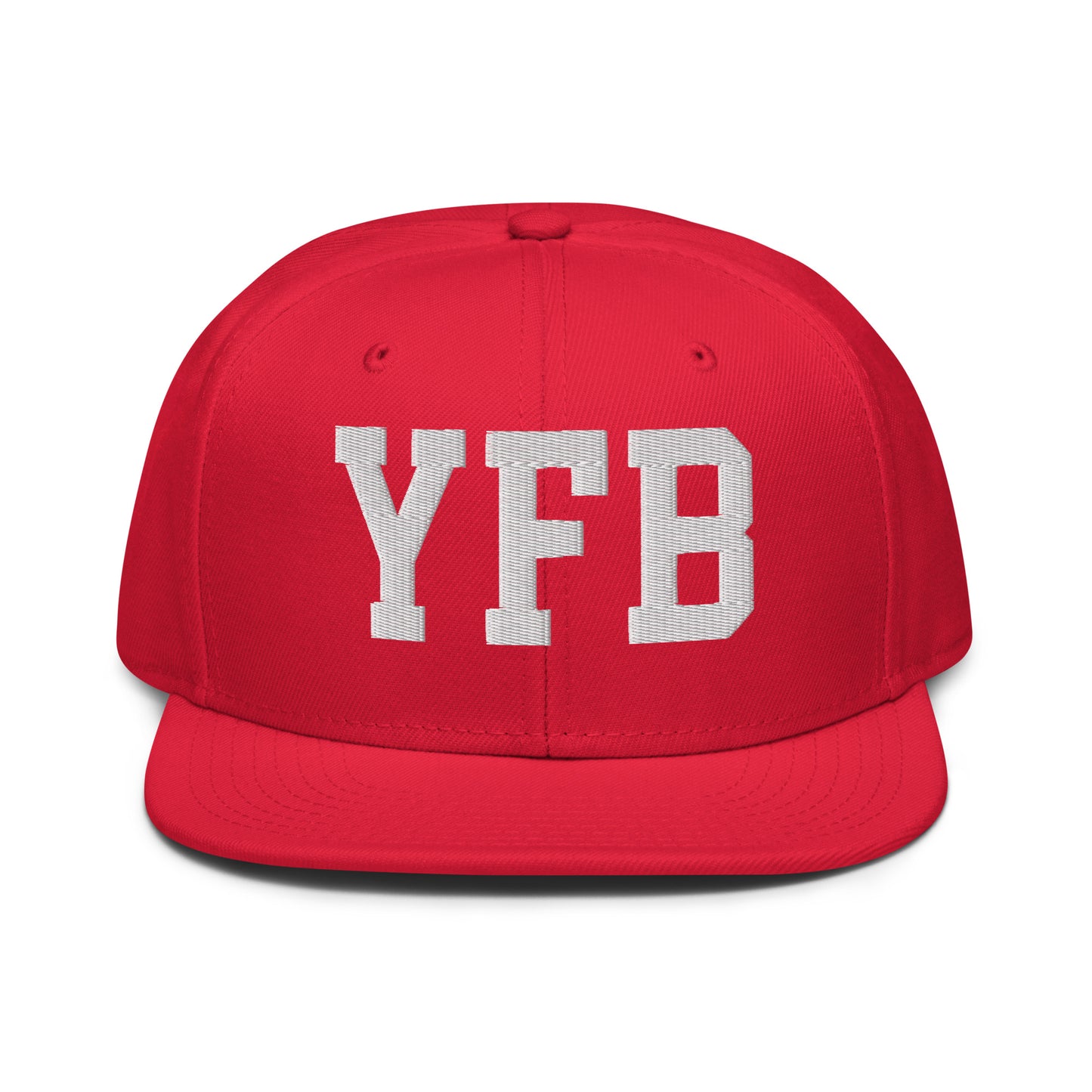 College-Style Wool-Blend Snapback Hat • White • YFB Iqaluit • YHM Designs - Image 14
