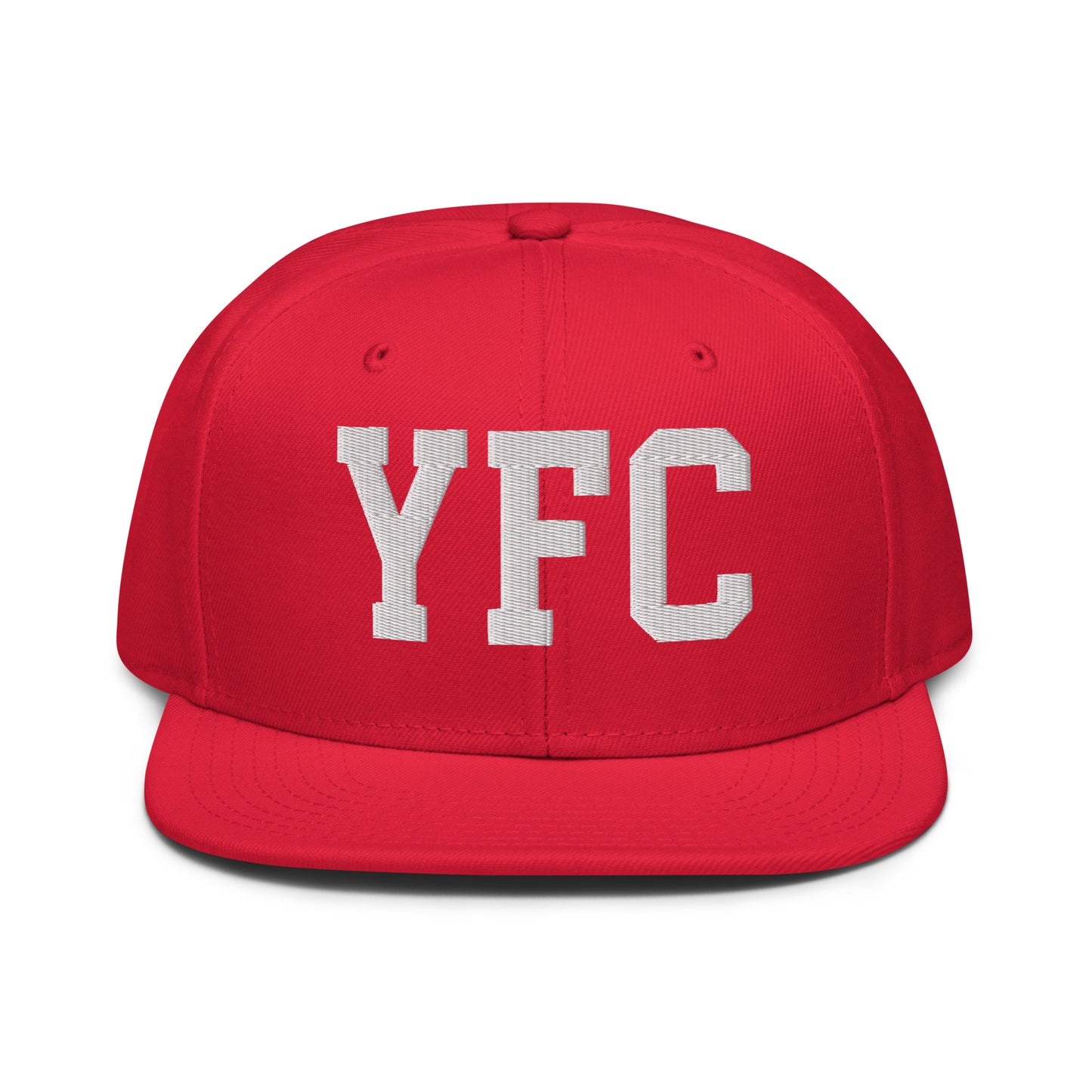College-Style Wool-Blend Snapback Hat • White • YFC Fredericton • YHM Designs - Image 14