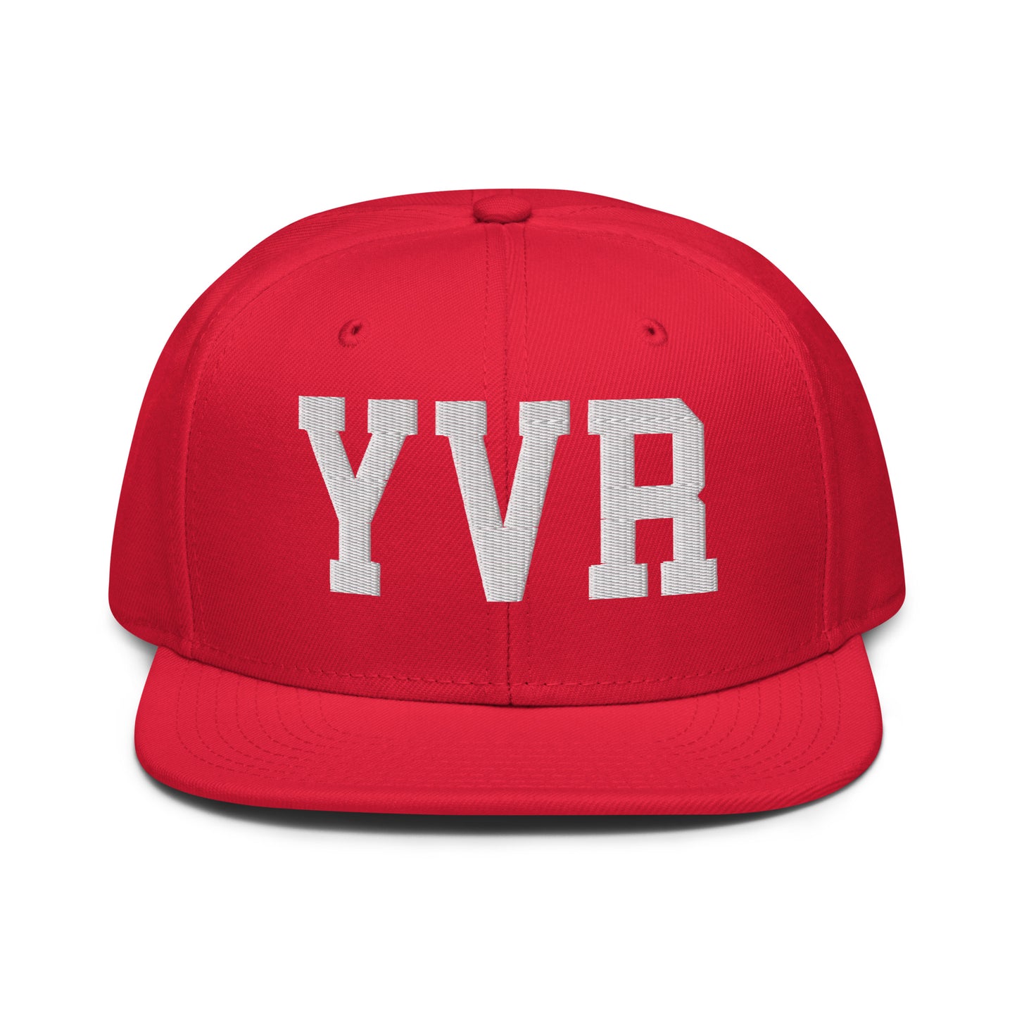 College-Style Wool-Blend Snapback Hat • White • YVR Vancouver • YHM Designs - Image 14