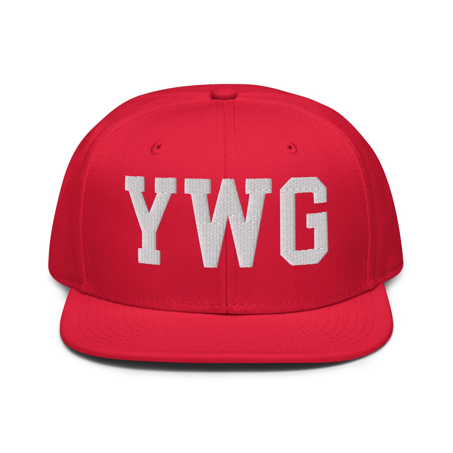 College-Style Wool-Blend Snapback Hat • White • YWG Winnipeg • YHM Designs - Image 14