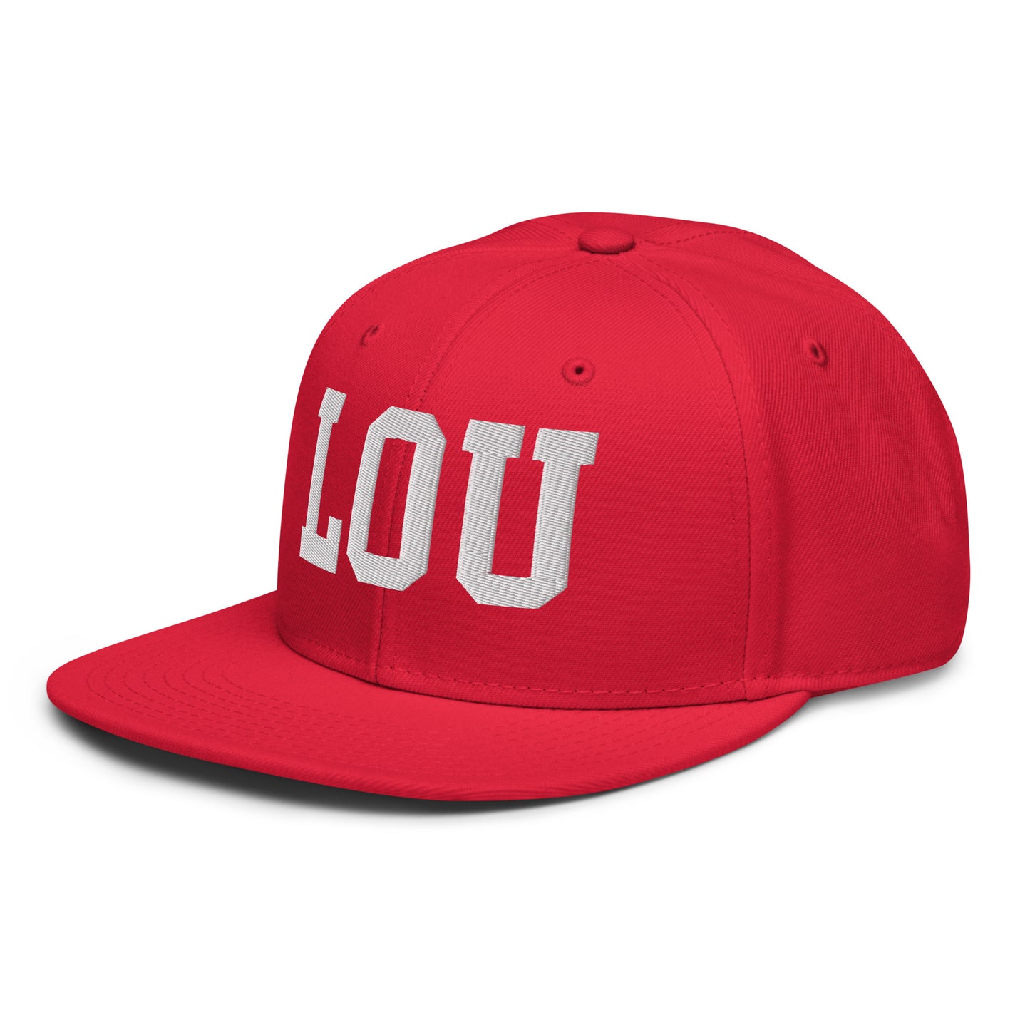College-Style Wool-Blend Snapback Hat • White • LOU Louisville • YHM Designs - Image 16