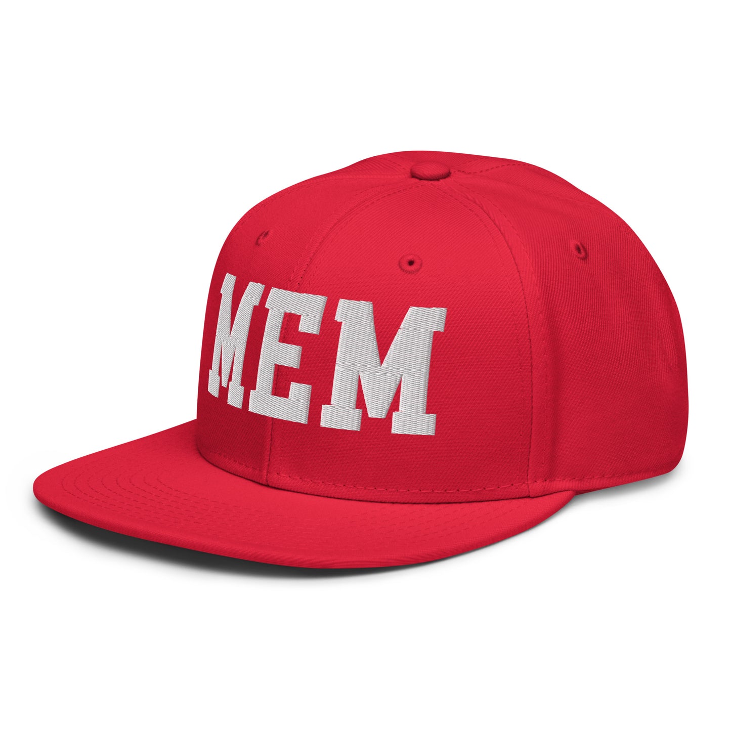 College-Style Wool-Blend Snapback Hat • White • MEM Memphis • YHM Designs - Image 16