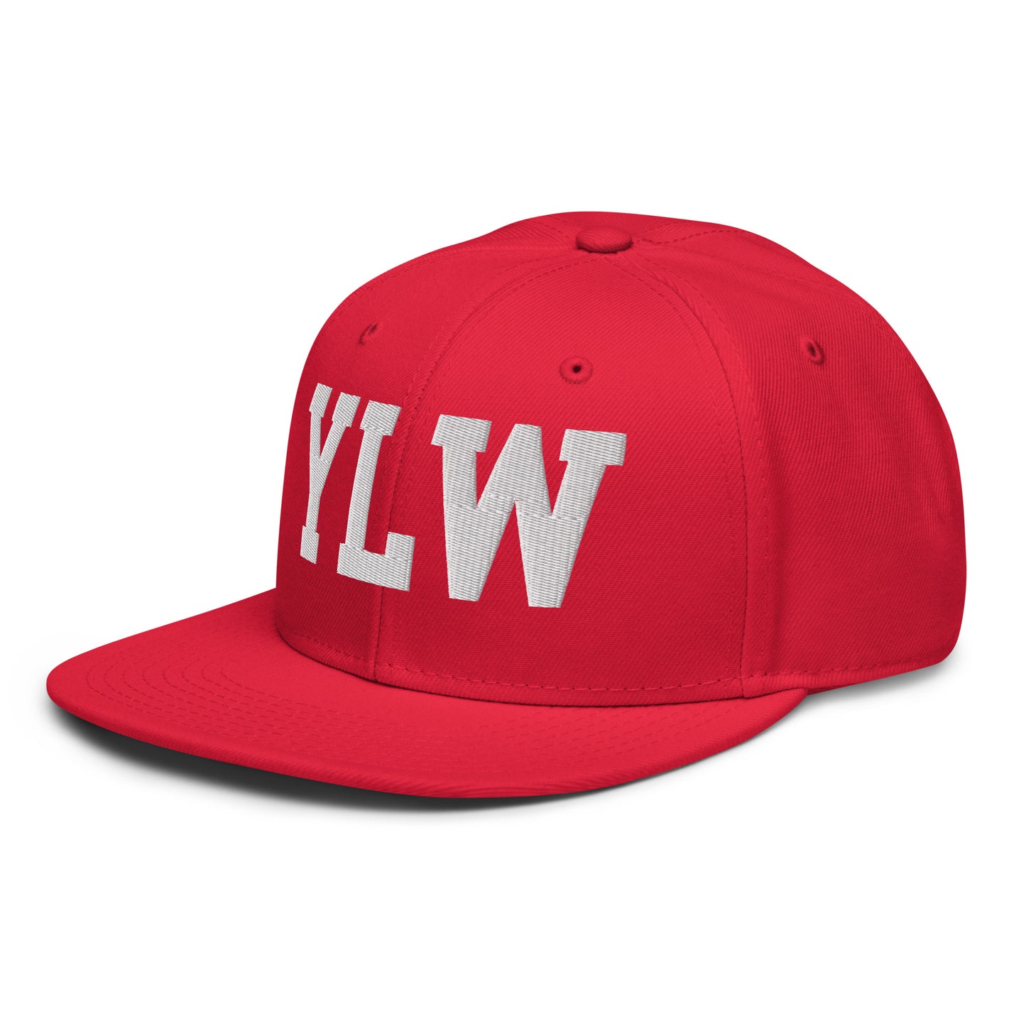 College-Style Wool-Blend Snapback Hat • White • YLW Kelowna • YHM Designs - Image 16