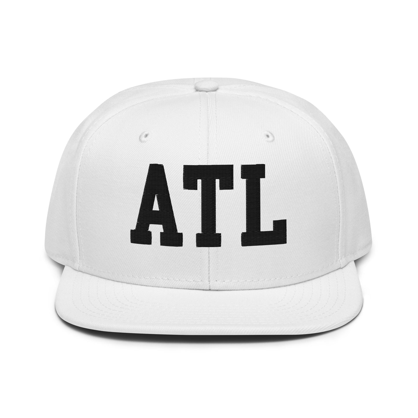 College-Style Wool-Blend Snapback Hat • Black • ATL Atlanta • YHM Designs - Image 26
