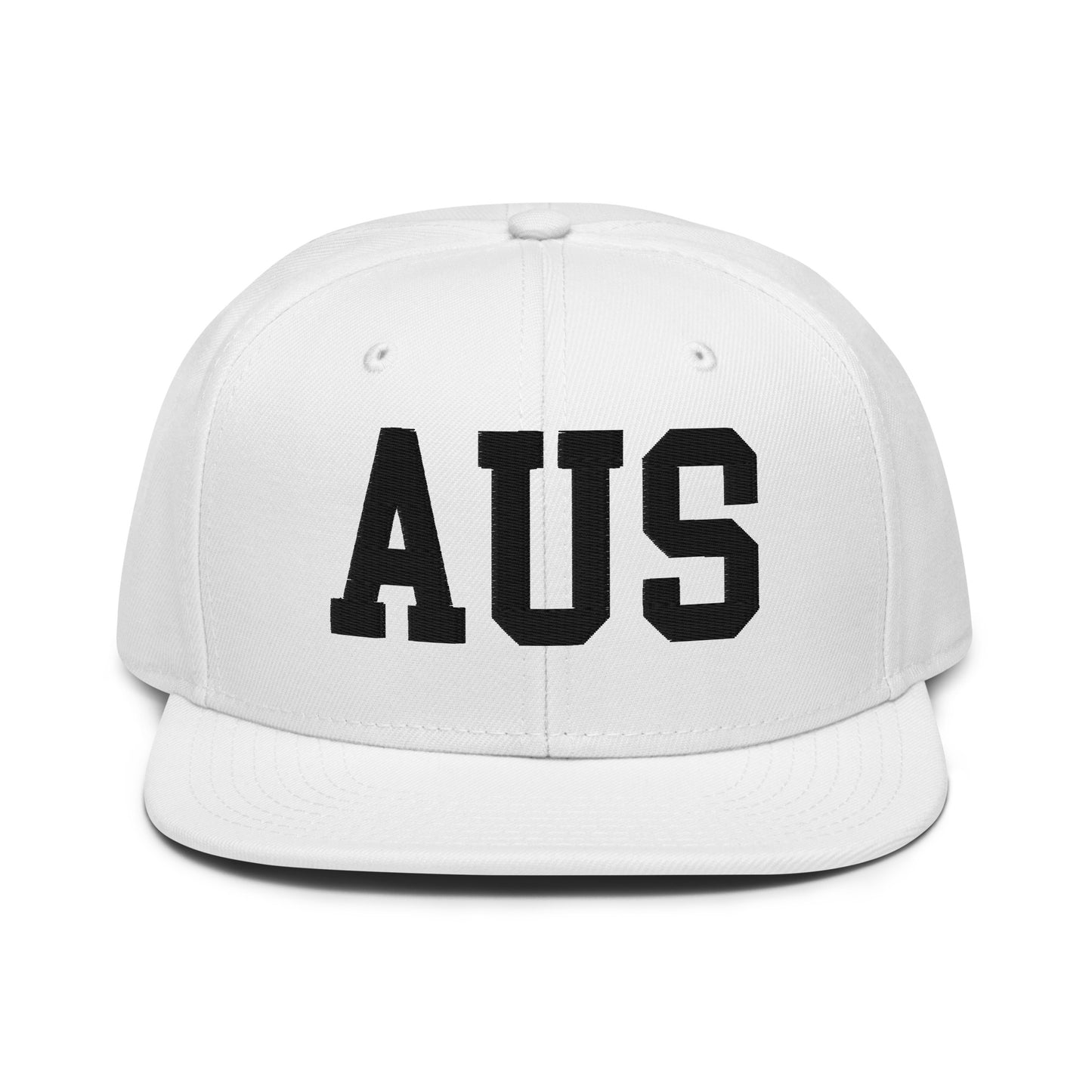 College-Style Wool-Blend Snapback Hat • Black • AUS Austin • YHM Designs - Image 26