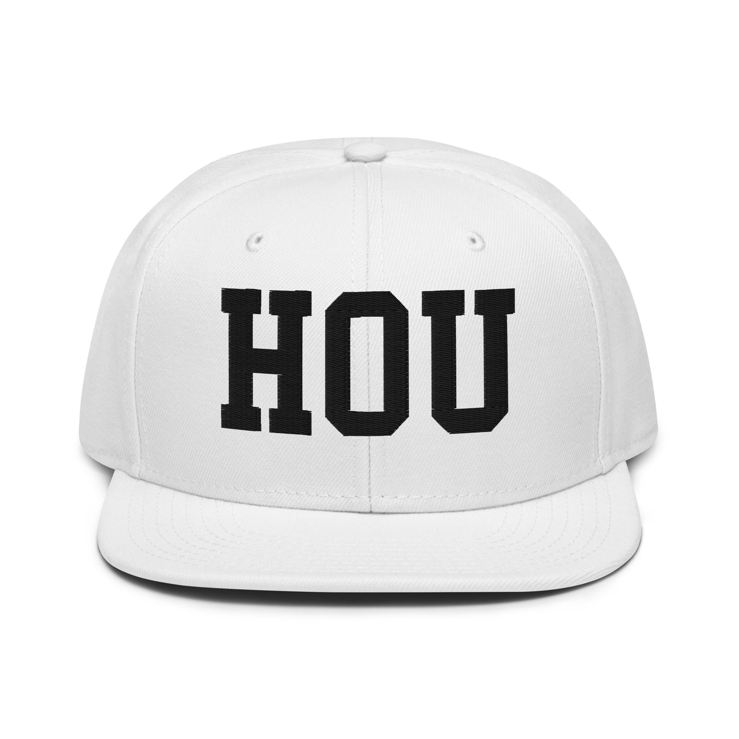 College-Style Wool-Blend Snapback Hat • Black • HOU Houston • YHM Designs - Image 26