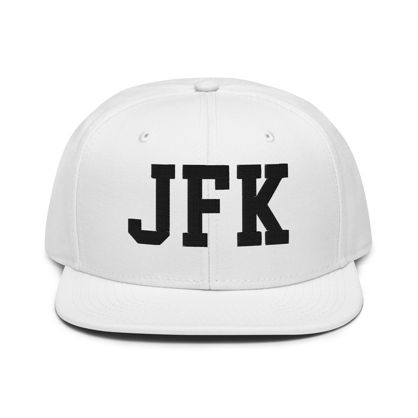 College-Style Wool-Blend Snapback Hat • Black • JFK New York City • YHM Designs - Image 26