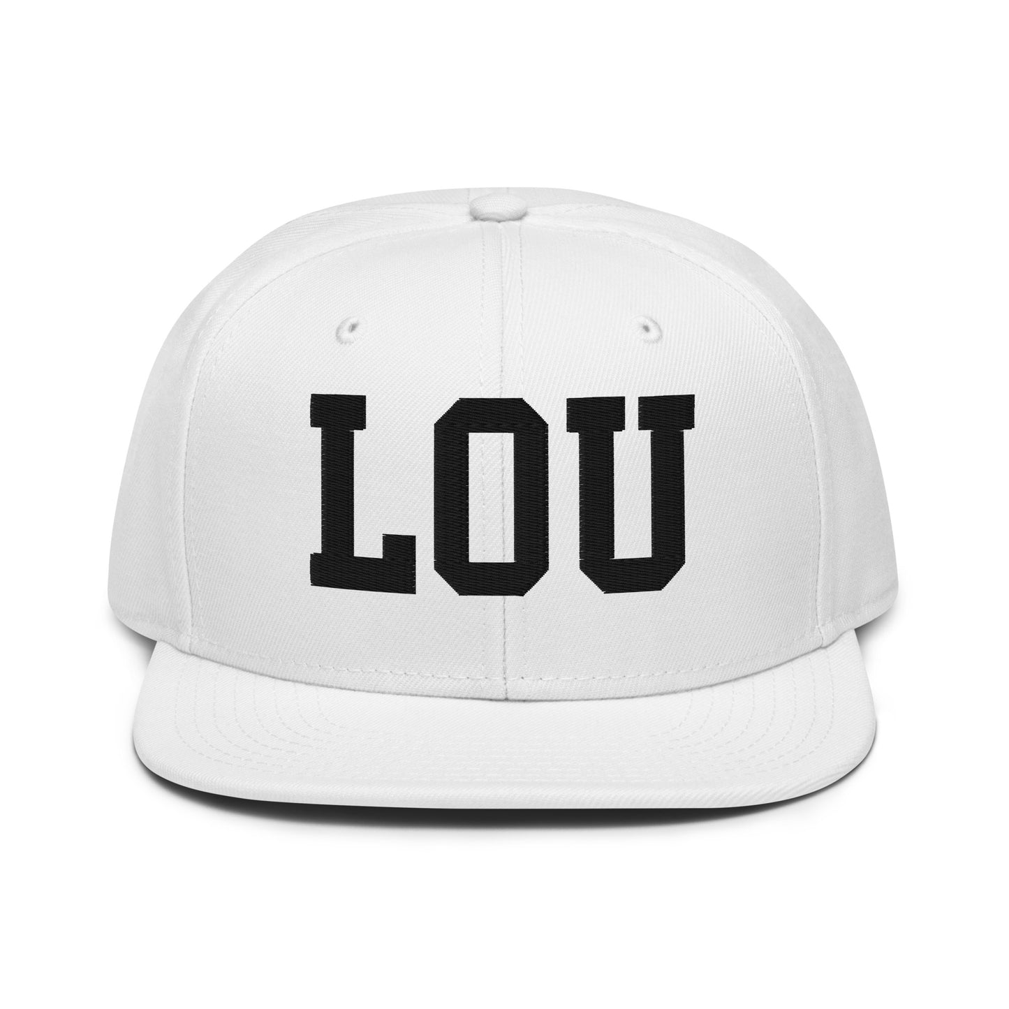 College-Style Wool-Blend Snapback Hat • Black • LOU Louisville • YHM Designs - Image 26