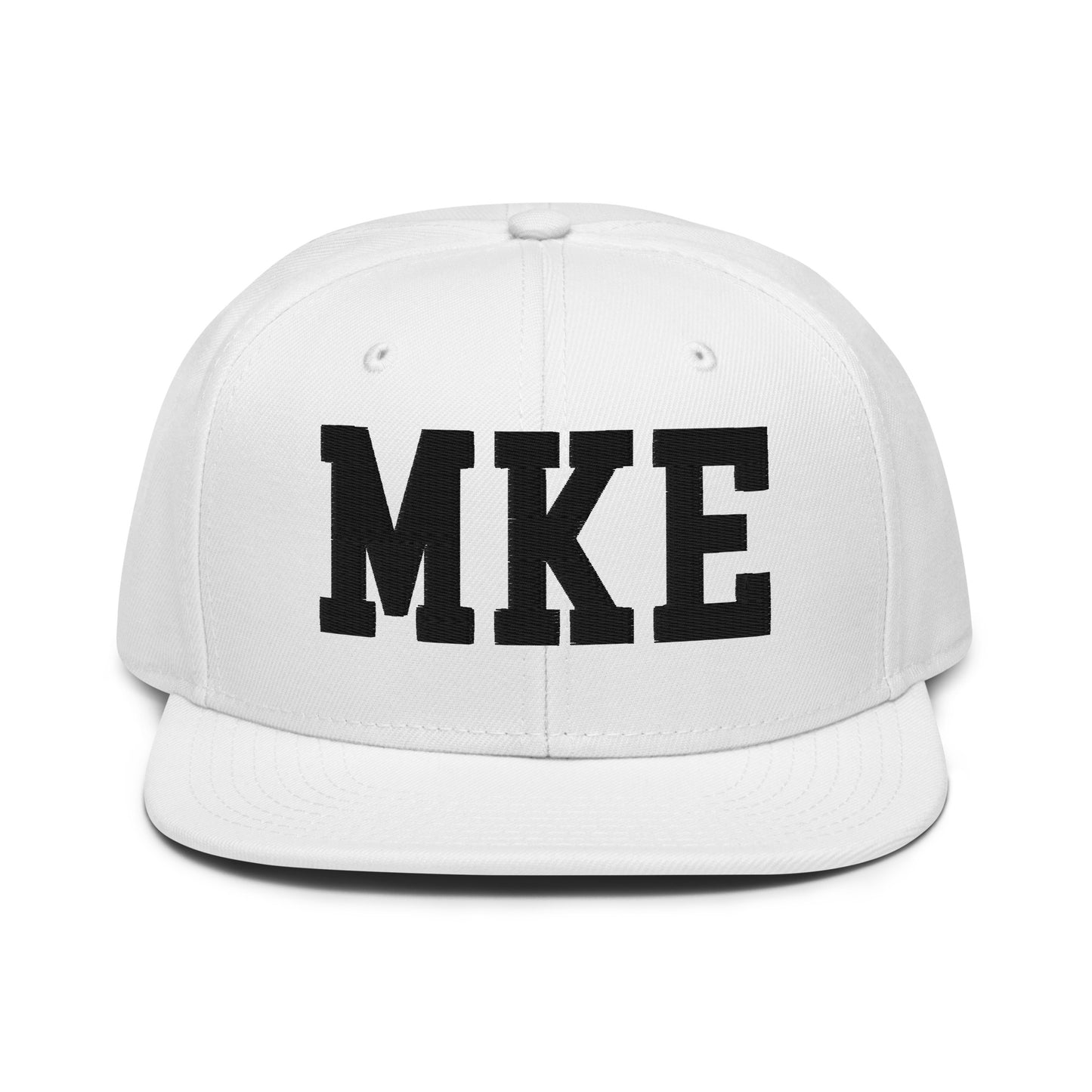 College-Style Wool-Blend Snapback Hat • Black • MKE Milwaukee • YHM Designs - Image 26