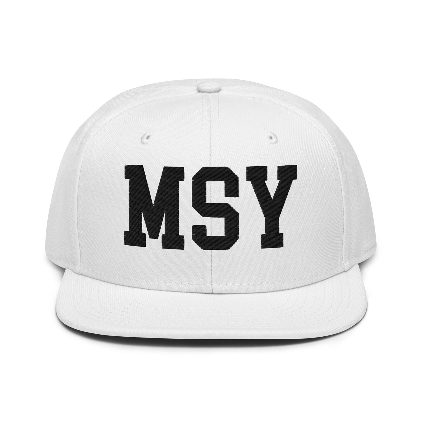 College-Style Wool-Blend Snapback Hat • Black • MSY New Orleans • YHM Designs - Image 26