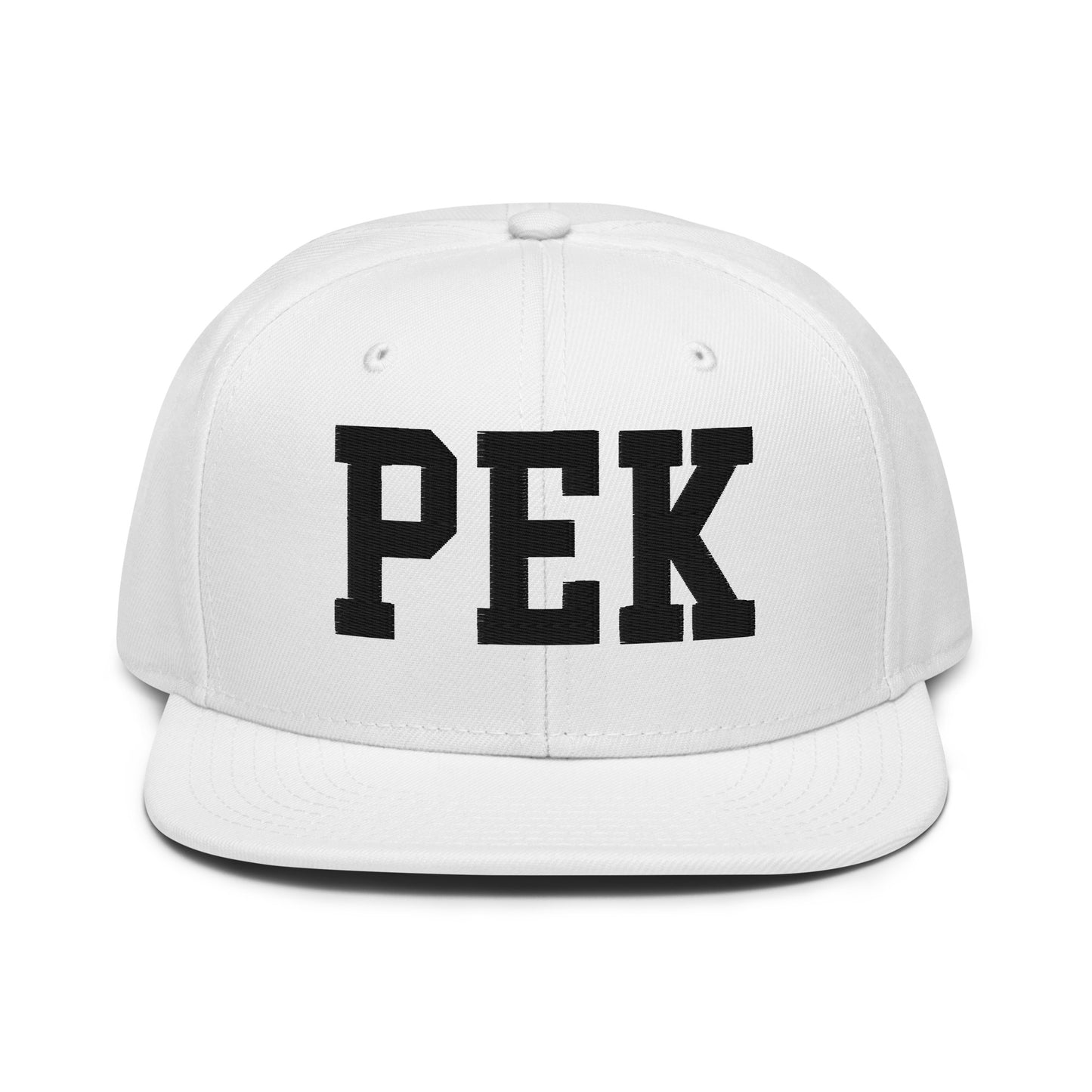 College-Style Wool-Blend Snapback Hat • Black • PEK Beijing • YHM Designs - Image 26