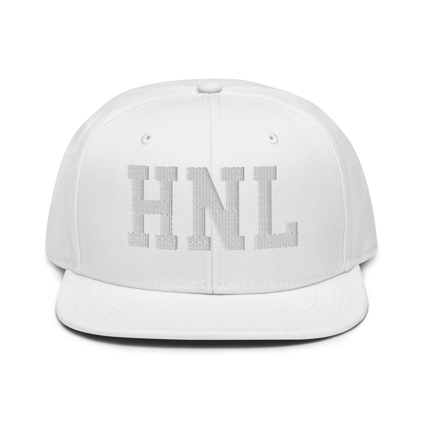 College-Style Wool-Blend Snapback Hat • White • HNL Honolulu • YHM Designs - Image 22