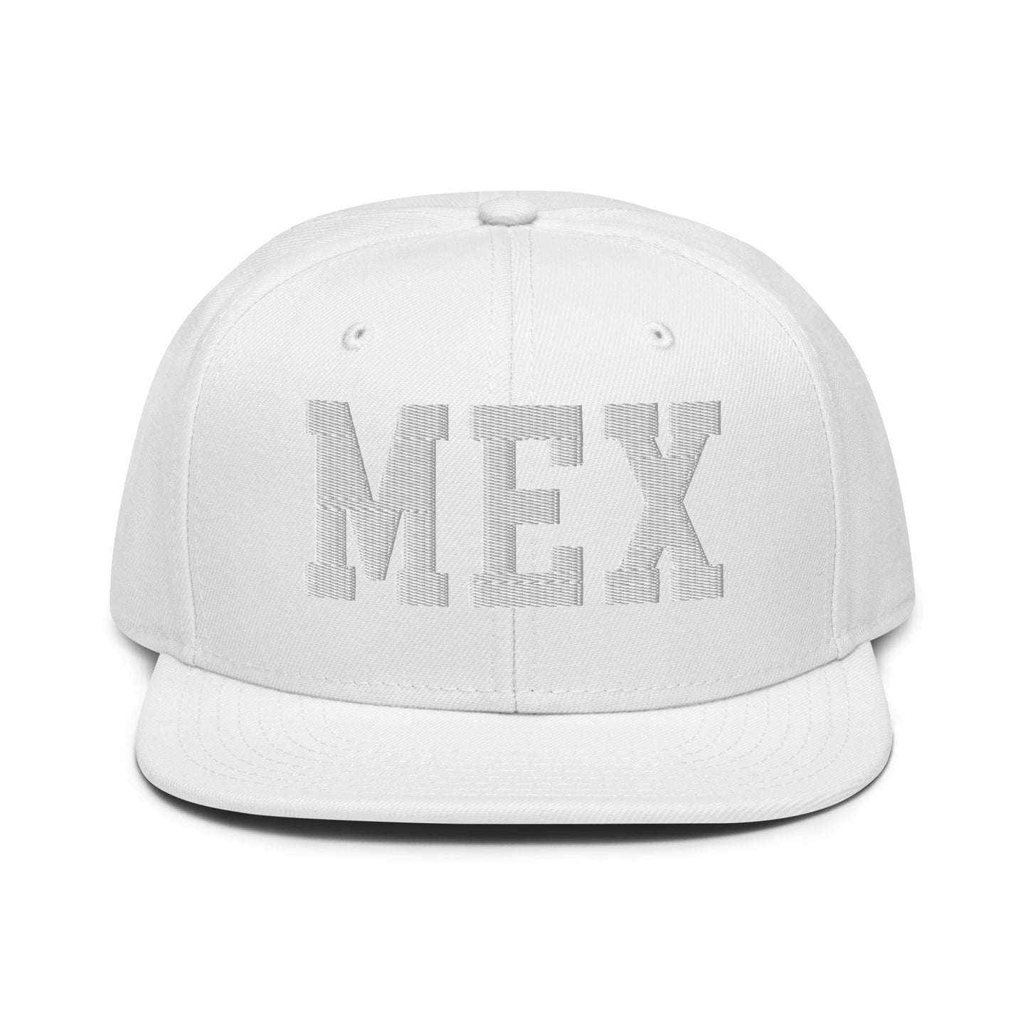 College-Style Wool-Blend Snapback Hat • White • MEX Mexico City • YHM Designs - Image 22