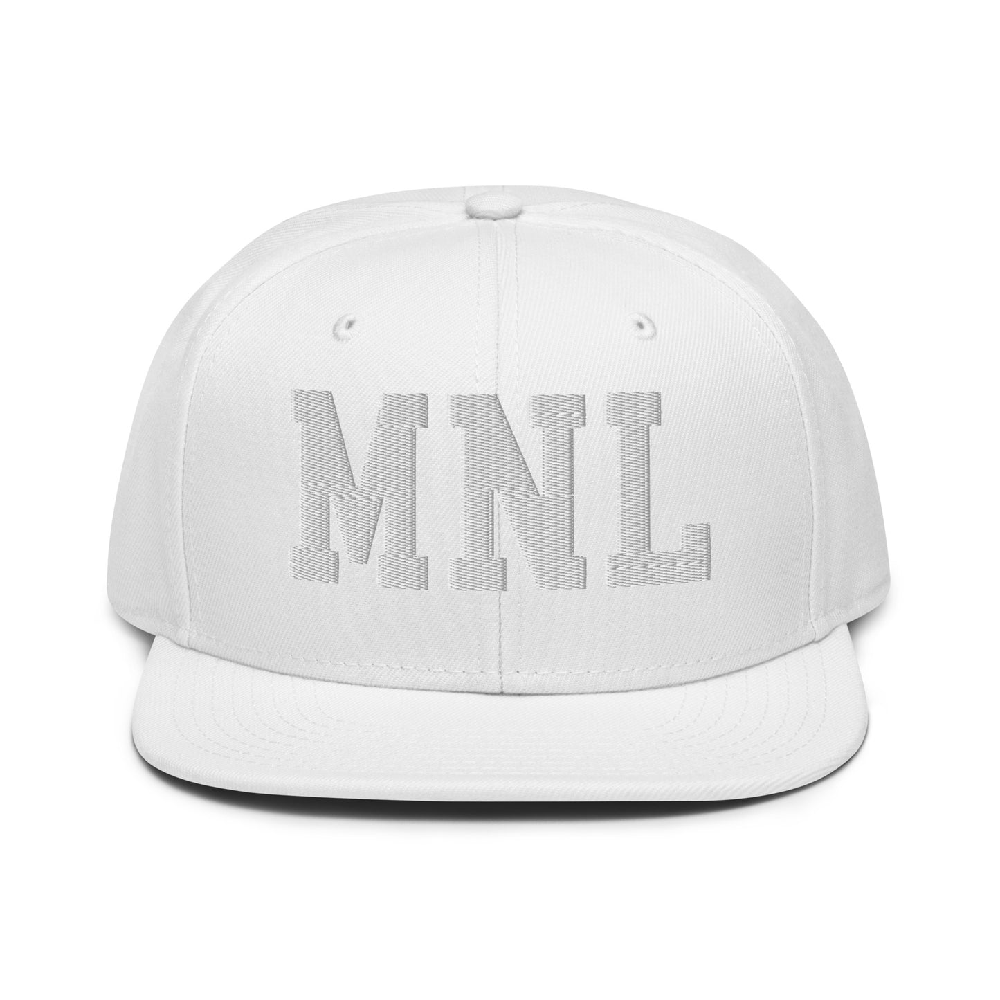 College-Style Wool-Blend Snapback Hat • White • MNL Manila • YHM Designs - Image 22