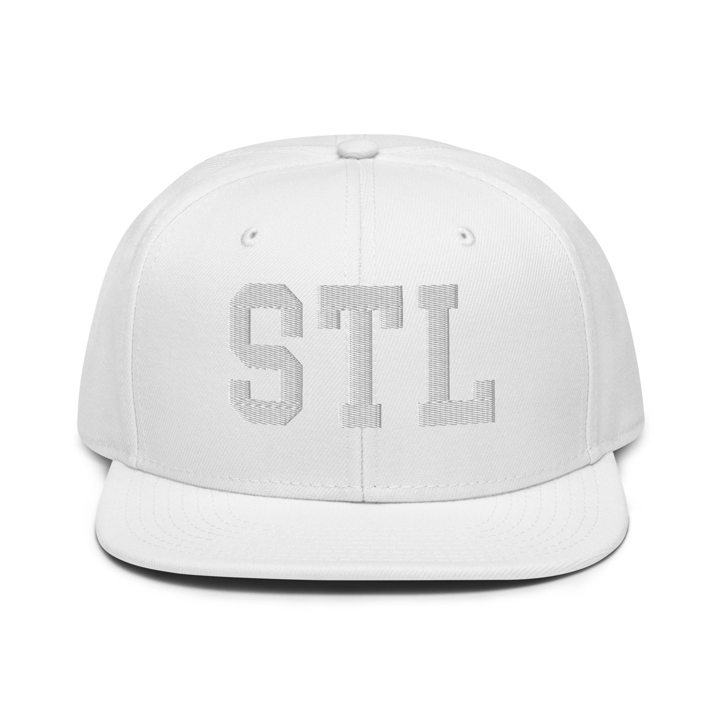 College-Style Wool-Blend Snapback Hat • White • STL St. Louis • YHM Designs - Image 22