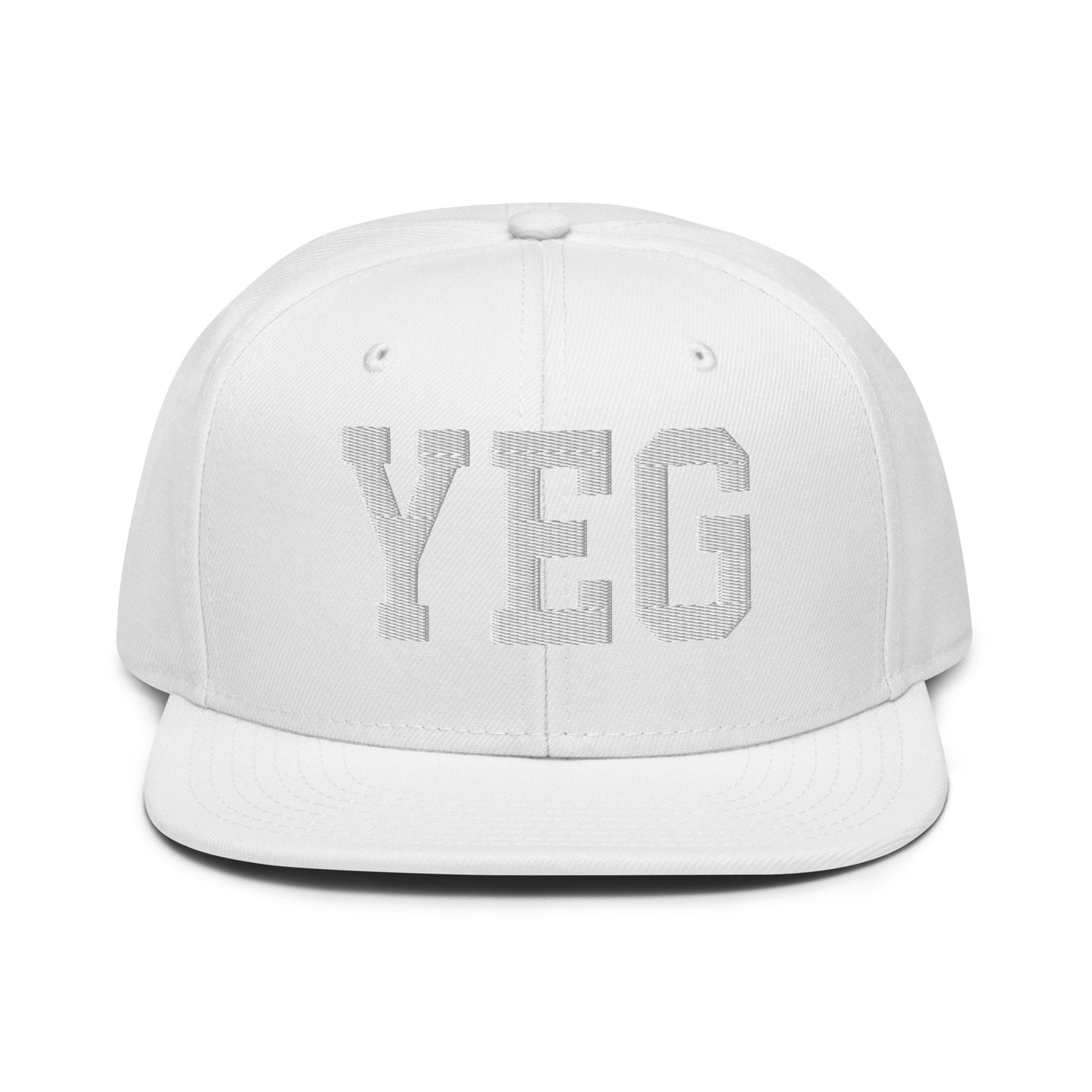 College-Style Wool-Blend Snapback Hat • White • YEG Edmonton • YHM Designs - Image 22