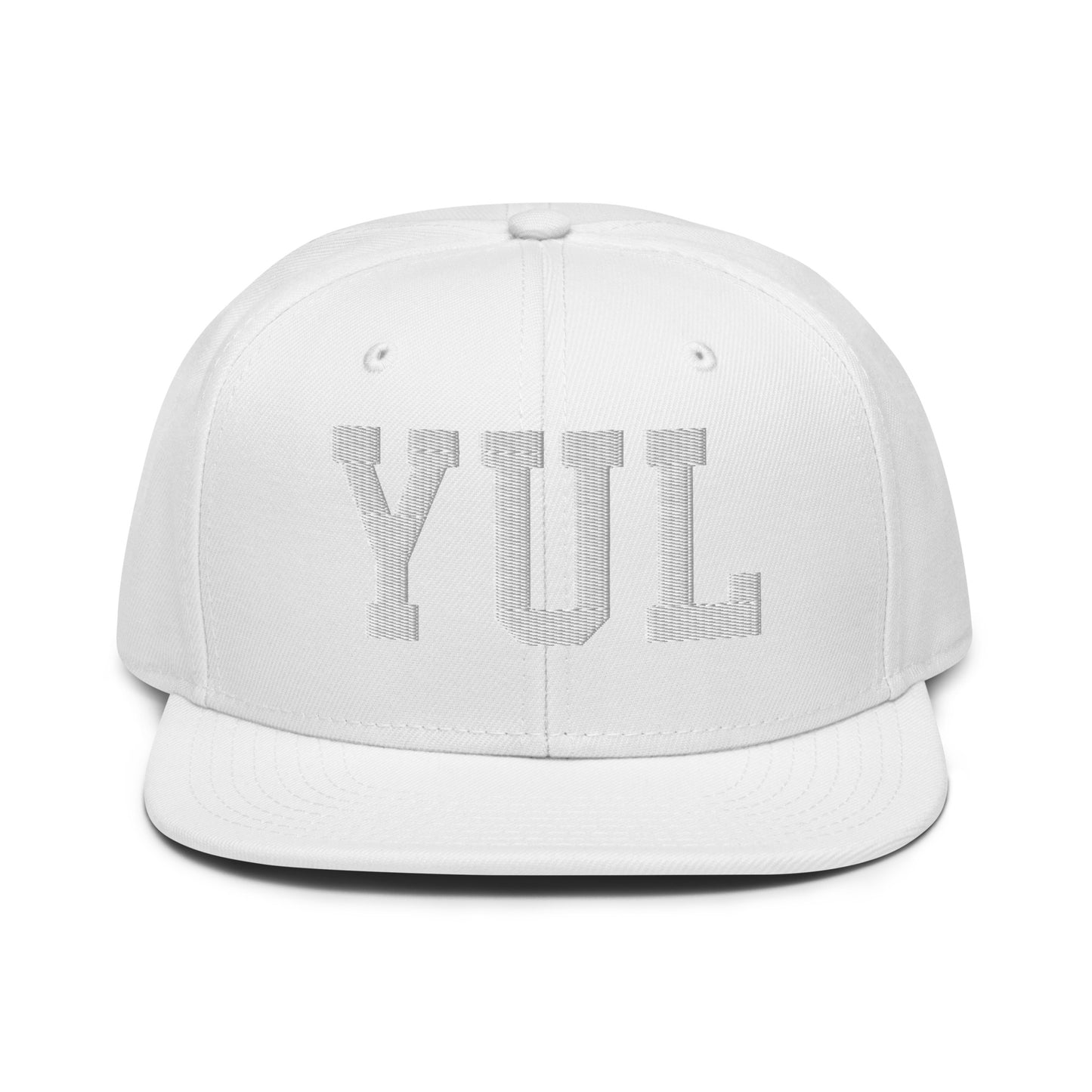 College-Style Wool-Blend Snapback Hat • White • YUL Montreal • YHM Designs - Image 22