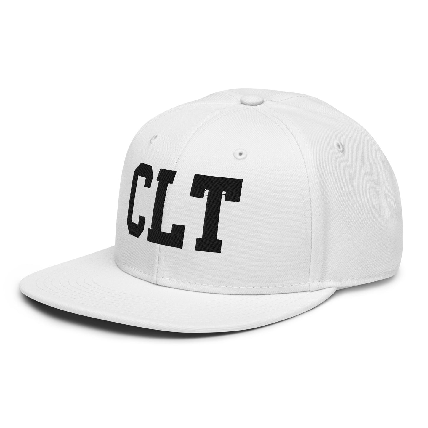 College-Style Wool-Blend Snapback Hat • Black • CLT Charlotte • YHM Designs - Image 28