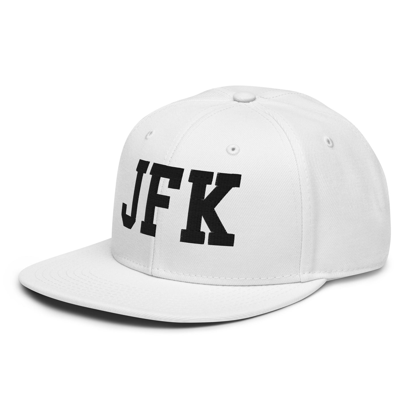 College-Style Wool-Blend Snapback Hat • Black • JFK New York City • YHM Designs - Image 28