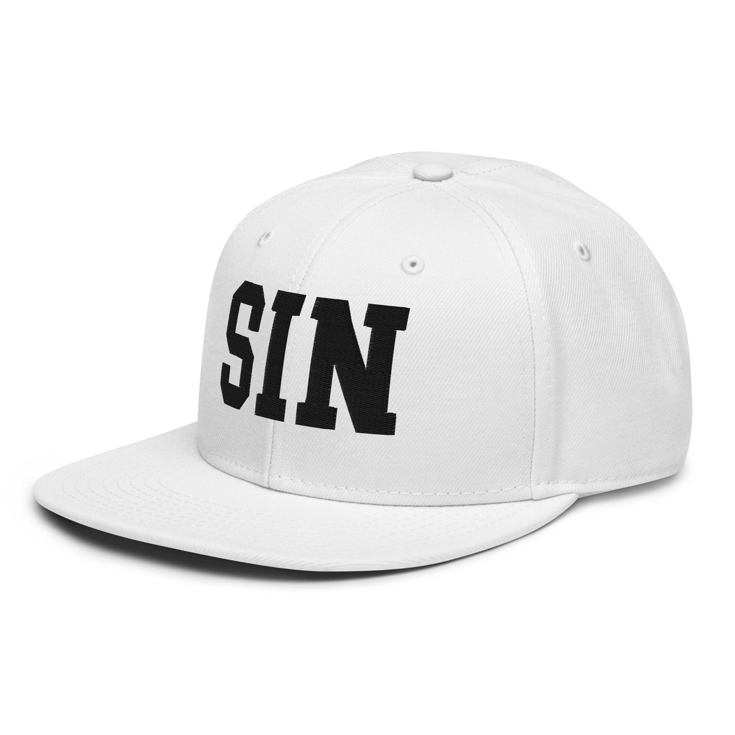 College-Style Wool-Blend Snapback Hat • Black • SIN Singapore • YHM Designs - Image 28
