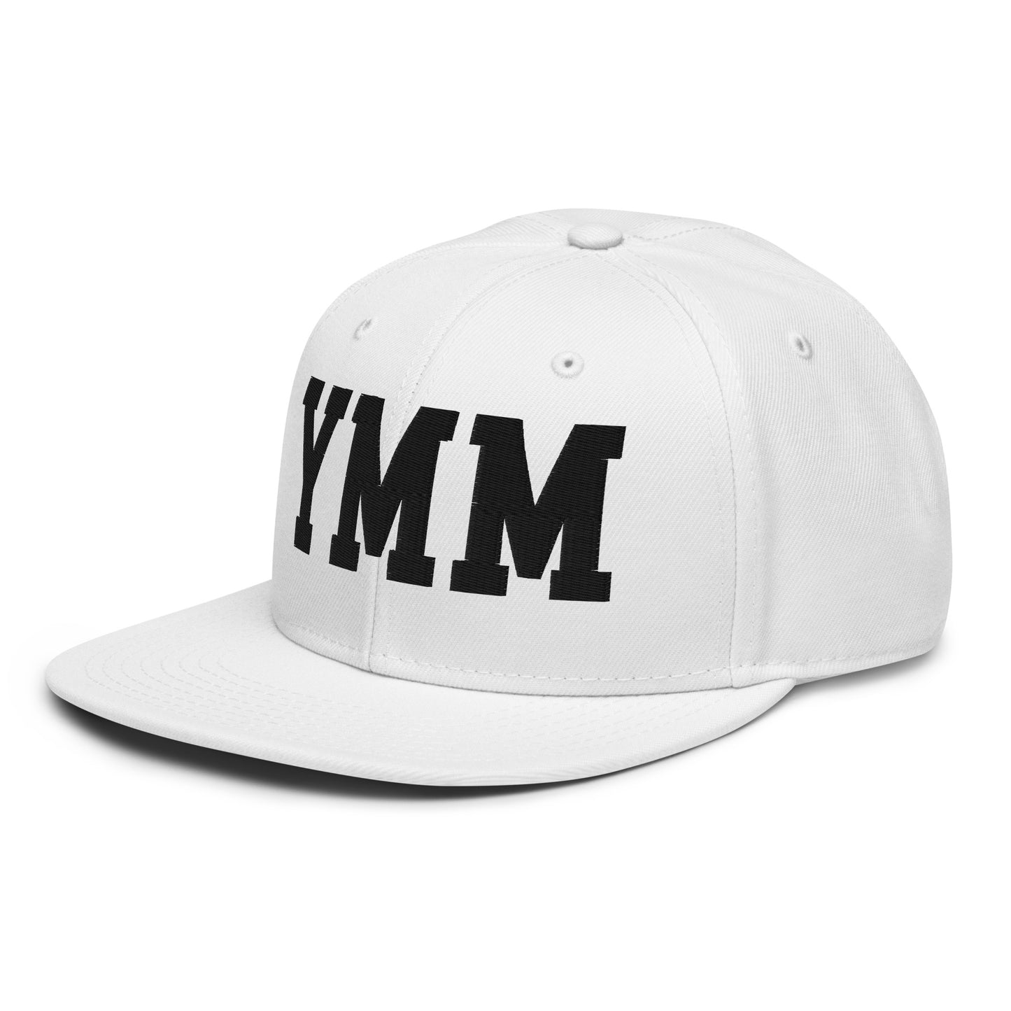 College-Style Wool-Blend Snapback Hat • Black • YMM Fort McMurray • YHM Designs - Image 28