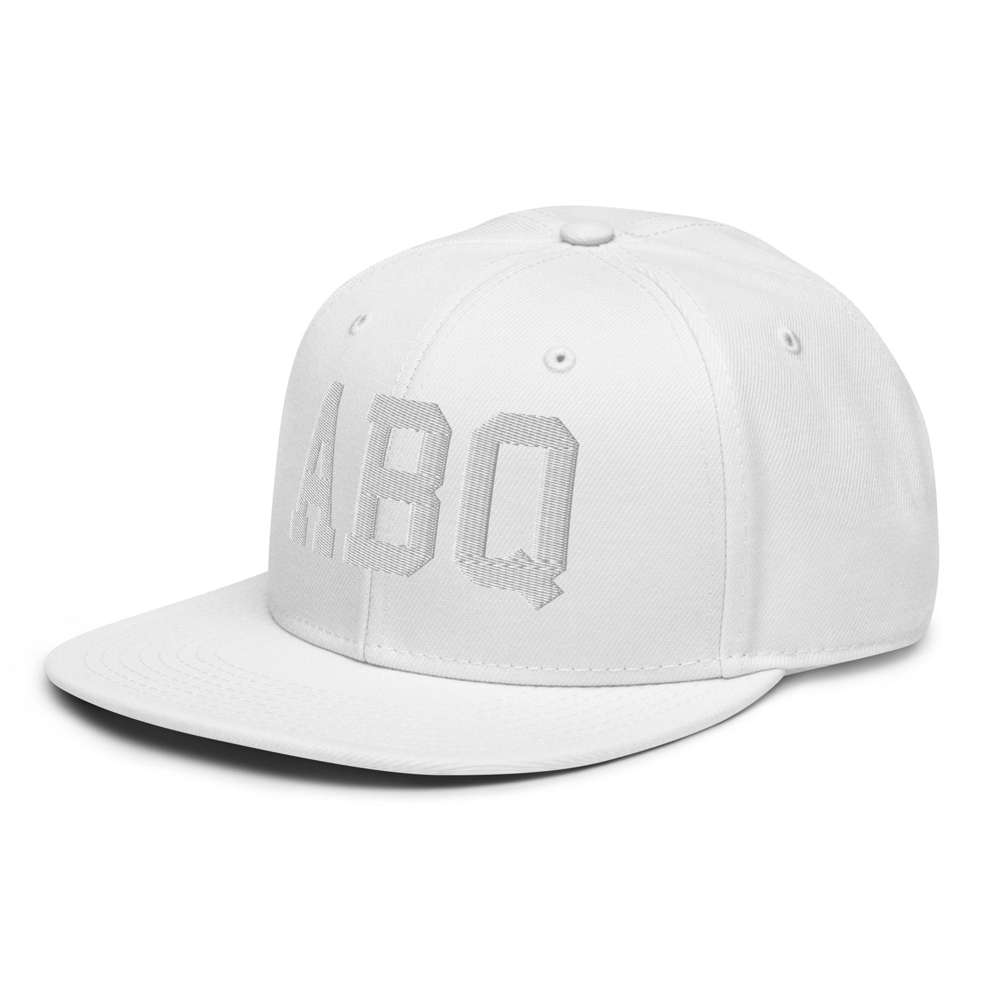 College-Style Wool-Blend Snapback Hat • White • ABQ Albuquerque • YHM Designs - Image 24