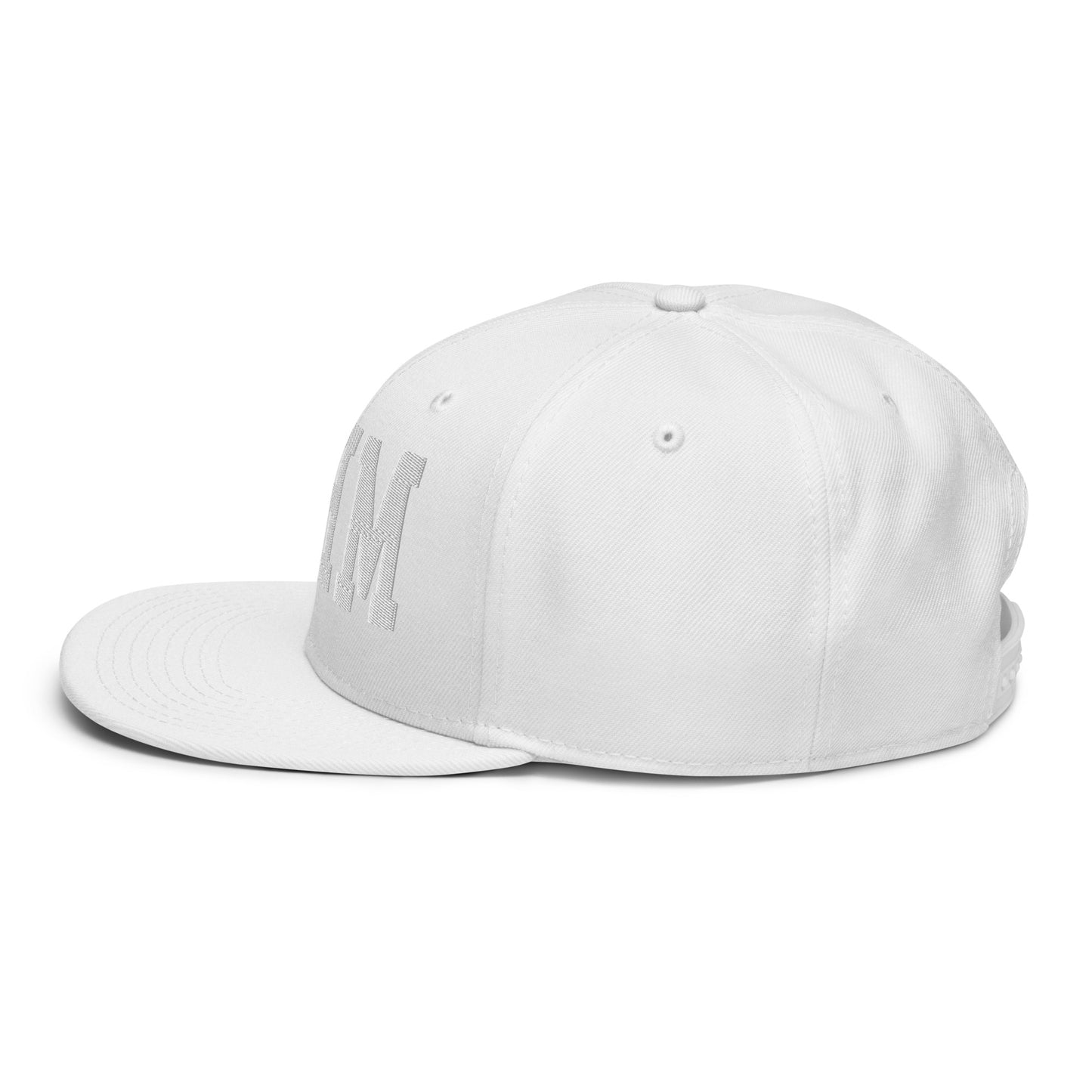 College-Style Wool-Blend Snapback Hat • White • BHM Birmingham • YHM Designs - Image 25