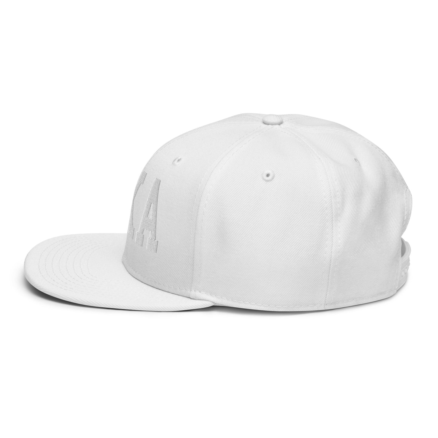 College-Style Wool-Blend Snapback Hat • White • YKA Kamloops • YHM Designs - Image 25