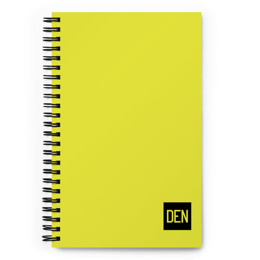 DEN Denver Spiral Notebook • Air Force Lettering - Yellow • YHM Designs - Image 01