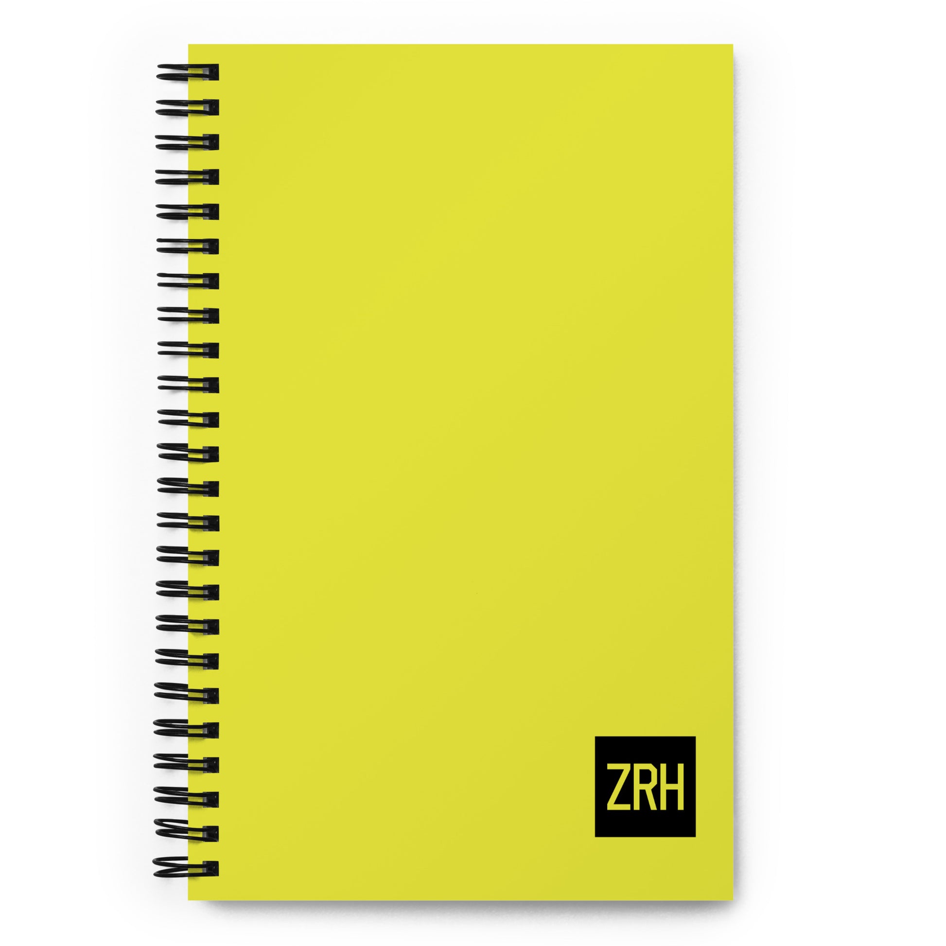 ZRH Zurich Spiral Notebook • Air Force Lettering - Yellow • YHM Designs - Image 01