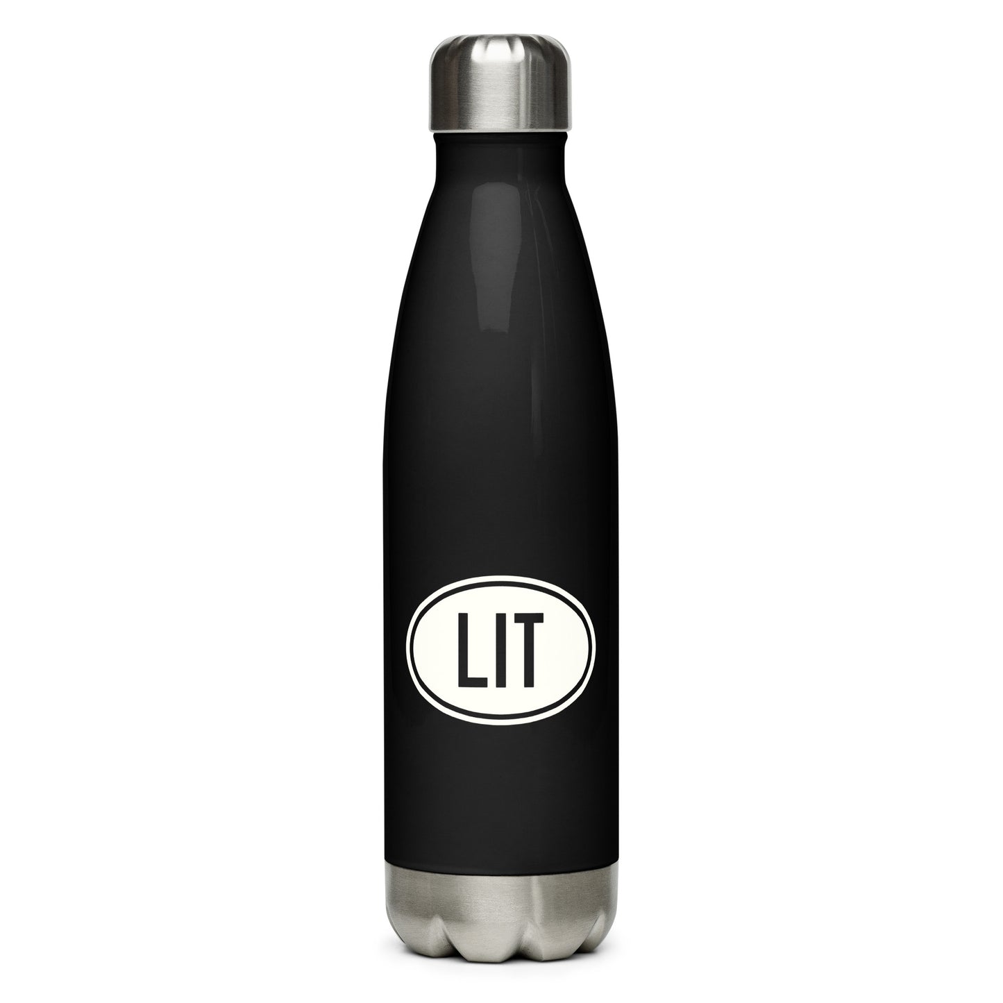Unique Travel Gift Water Bottle - White Oval • LIT Little Rock Souvenir • YHM Designs - Image 01