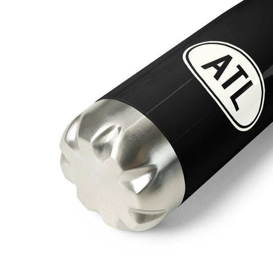 ATL Atlanta Water Bottle • Black with Oval Car Sticker Design • YHM Designs - Image 02