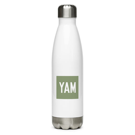 YAM Sault-Ste-Marie Water Bottle • Air Force Lettering in Camouflage Green • YHM Designs - Image 01