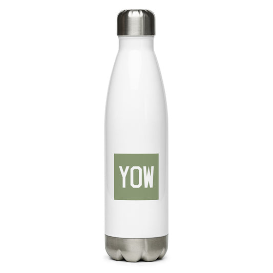 YOW Ottawa Water Bottle • Air Force Lettering in Camouflage Green • YHM Designs - Image 01
