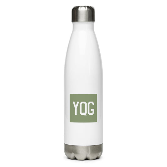 YQG Windsor Water Bottle • Air Force Lettering in Camouflage Green • YHM Designs - Image 01