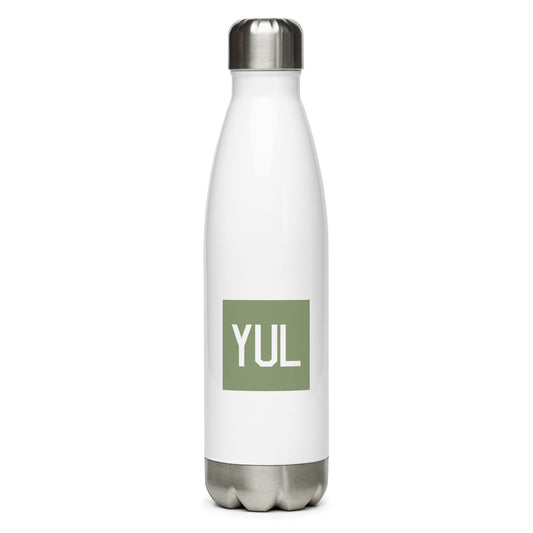 YUL Montreal Water Bottle • Air Force Lettering in Camouflage Green • YHM Designs - Image 01