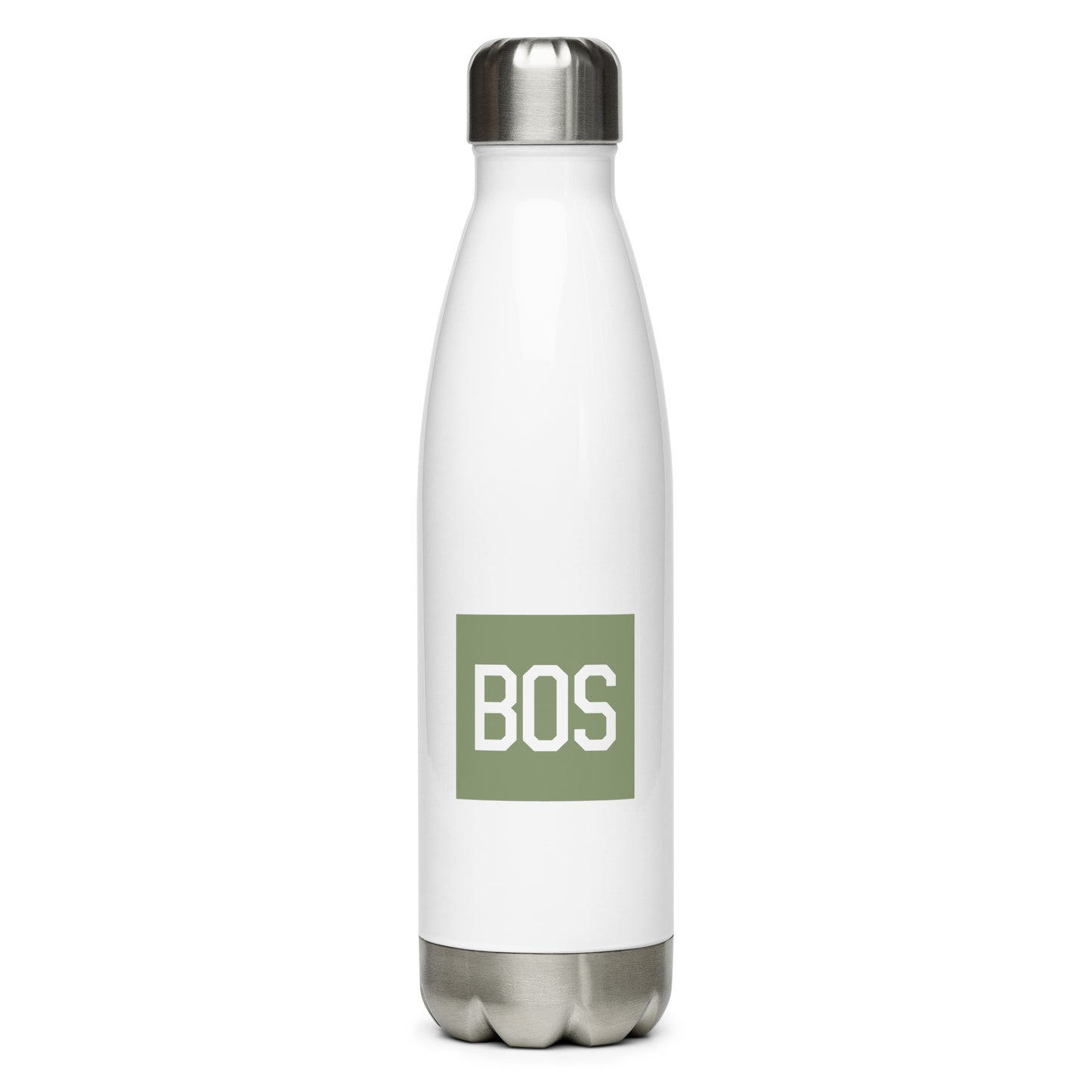 Aviation Gift Water Bottle - Camo Green • BOS Boston • YHM Designs - Image 01