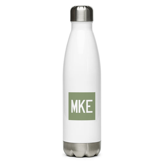 Aviation Gift Water Bottle - Camo Green • MKE Milwaukee • YHM Designs - Image 01