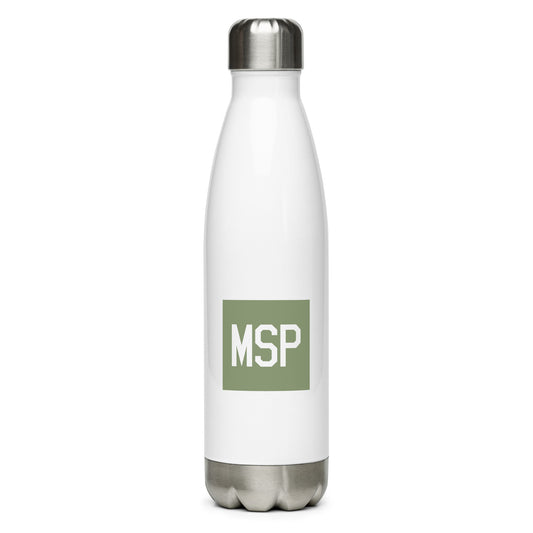 Aviation Gift Water Bottle - Camo Green • MSP Minneapolis • YHM Designs - Image 01
