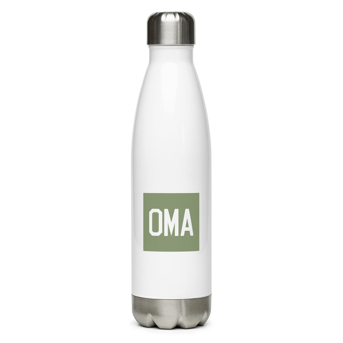 Aviation Gift Water Bottle - Camo Green • OMA Omaha • YHM Designs - Image 01