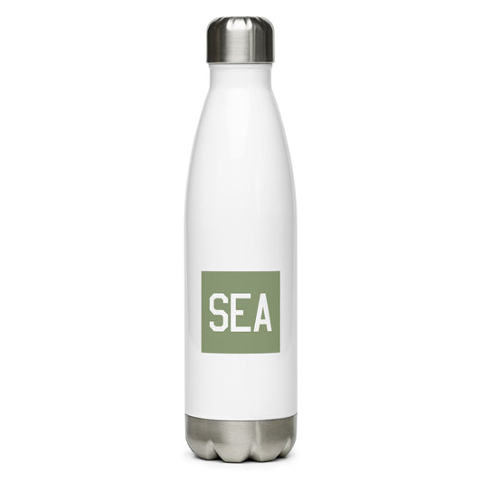 Aviation Gift Water Bottle - Camo Green • SEA Seattle • YHM Designs - Image 01