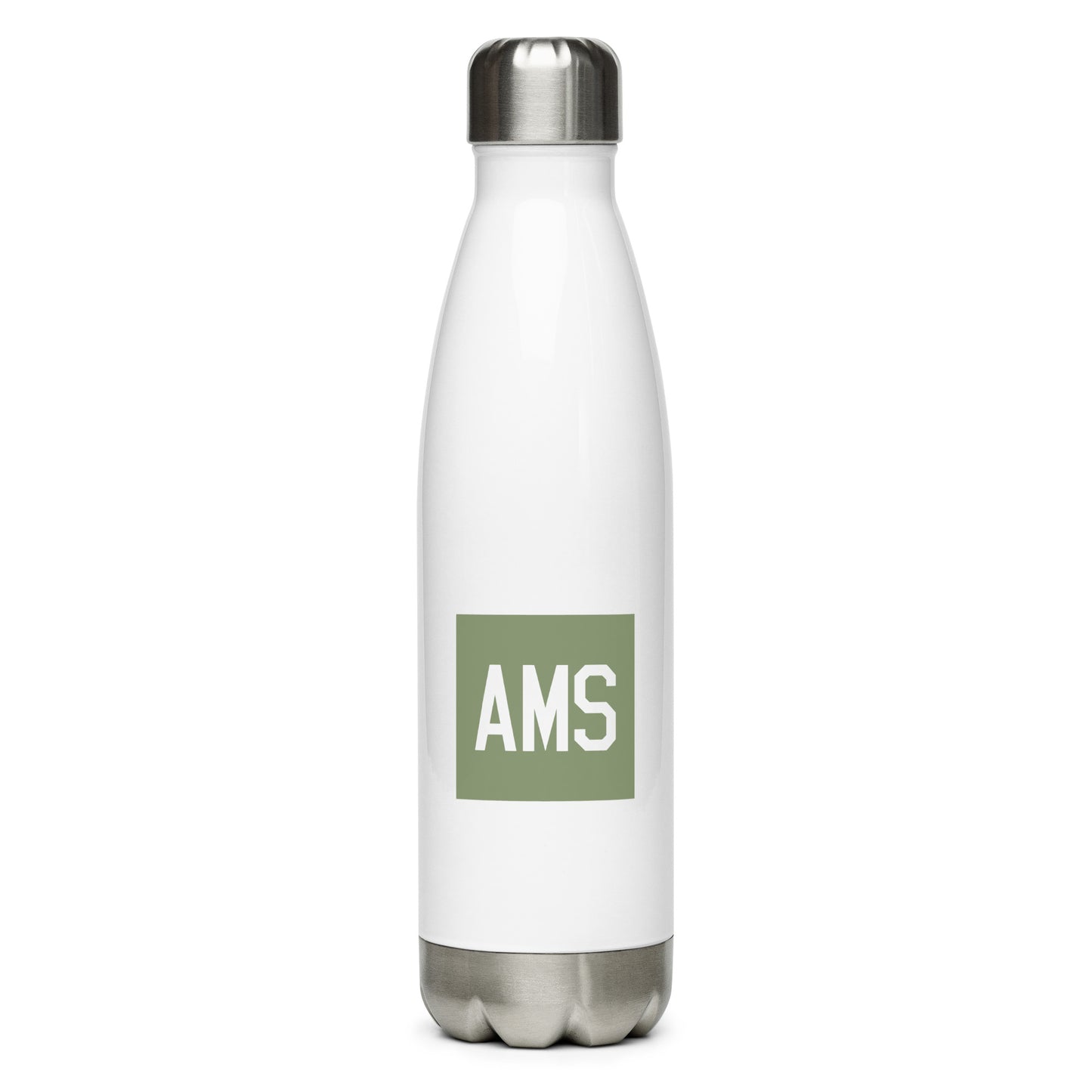 Aviation Gift Water Bottle - Camo Green • AMS Amsterdam • YHM Designs - Image 01