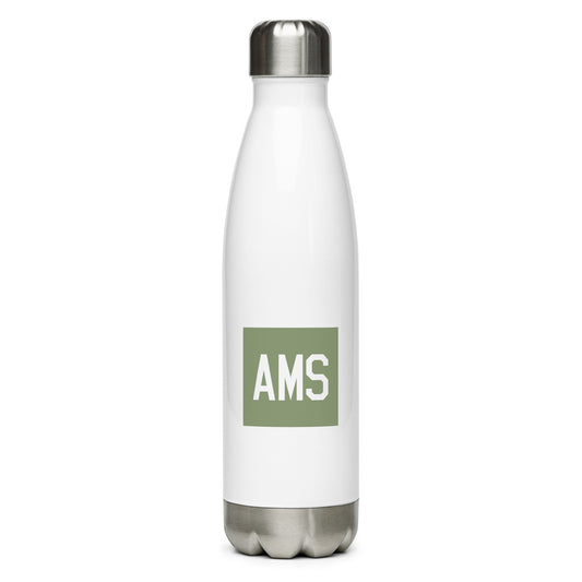 Aviation Gift Water Bottle - Camo Green • AMS Amsterdam • YHM Designs - Image 01