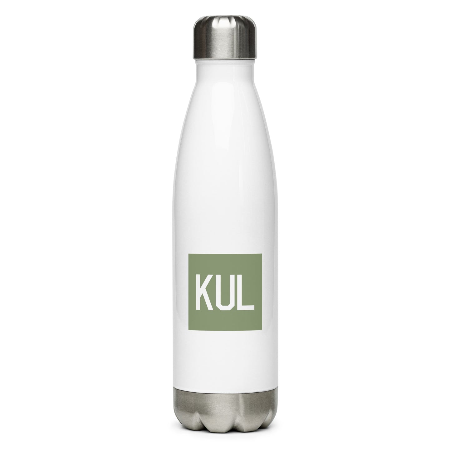 Aviation Gift Water Bottle - Camo Green • KUL Kuala Lumpur • YHM Designs - Image 01