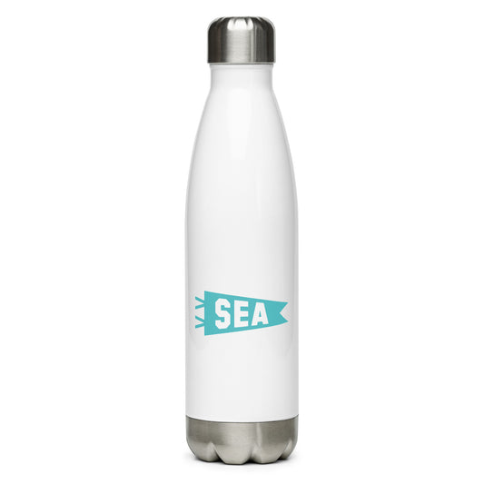 Cool Travel Gift Water Bottle - Viking Blue • SEA Seattle • YHM Designs - Image 01