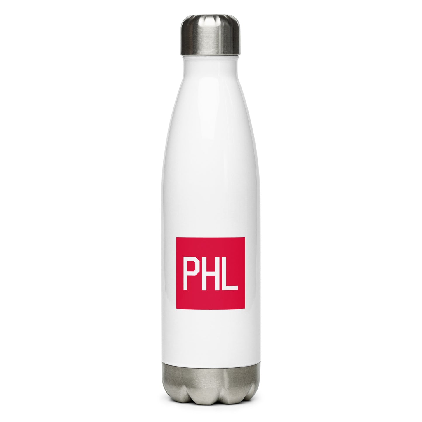 PHL Philadelphia Water Bottle • Air Force Lettering in Crimson Red • YHM Designs - Image 01