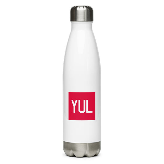 YUL Montreal Water Bottle • Air Force Lettering in Crimson Red • YHM Designs - Image 01