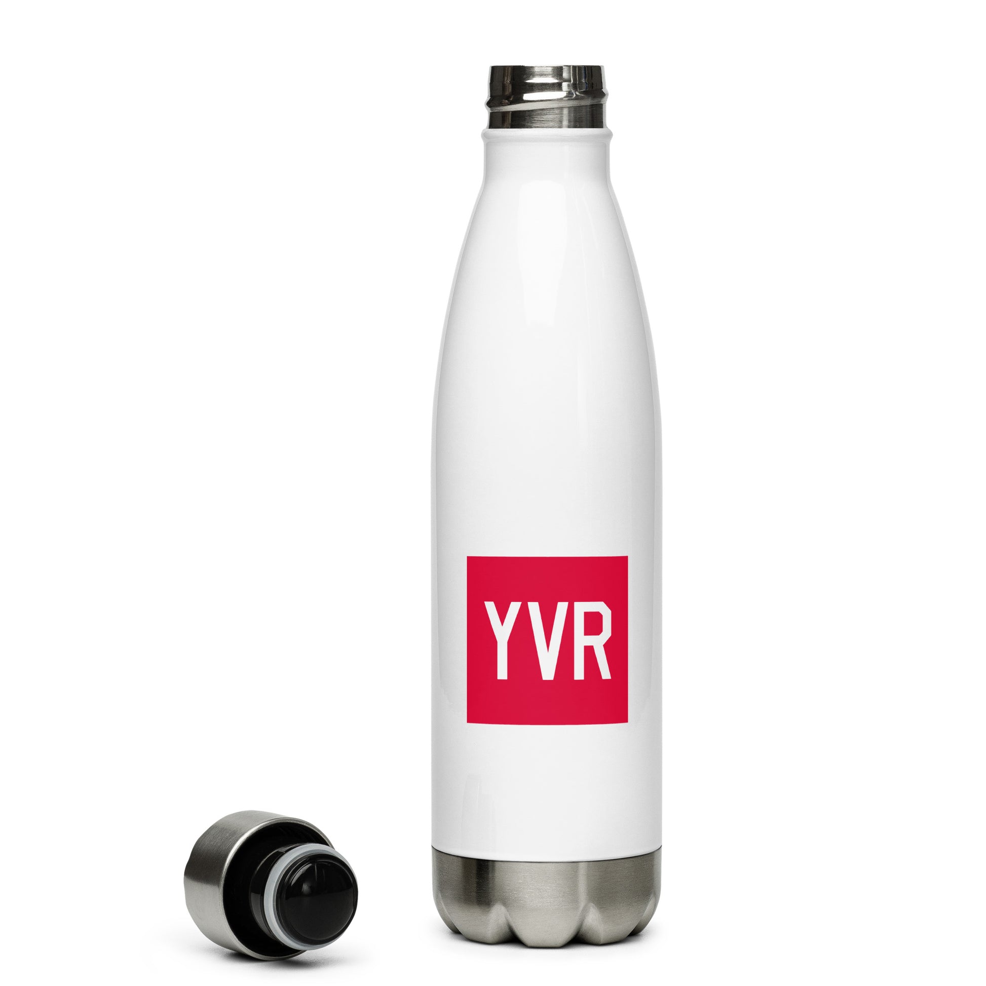 YVR Vancouver Water Bottle • Air Force Lettering in Crimson Red • YHM Designs - Image 06