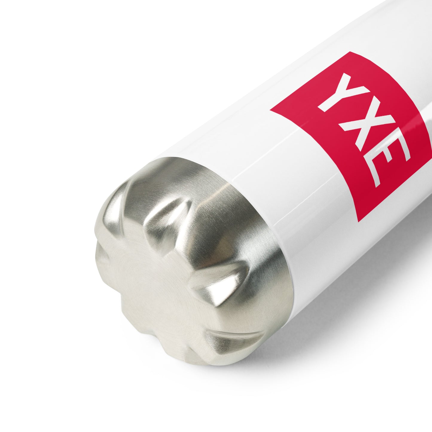 YXE Saskatoon Water Bottle • Air Force Lettering in Crimson Red • YHM Designs - Image 03